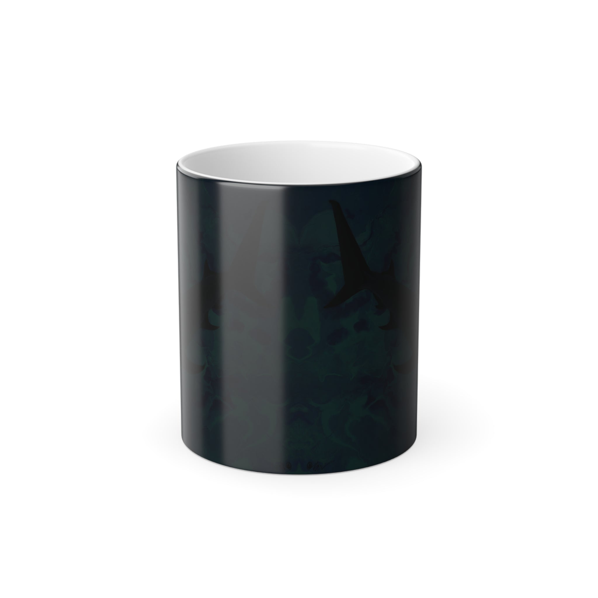 Black cylindrical object on a white background