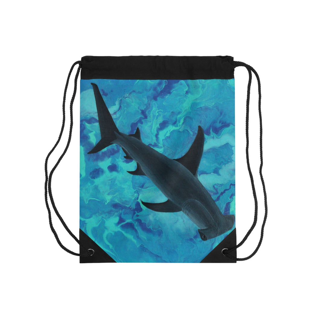 Hammerhead Shark Drawstring Bag – Ocean Blue Beach Gym Sack