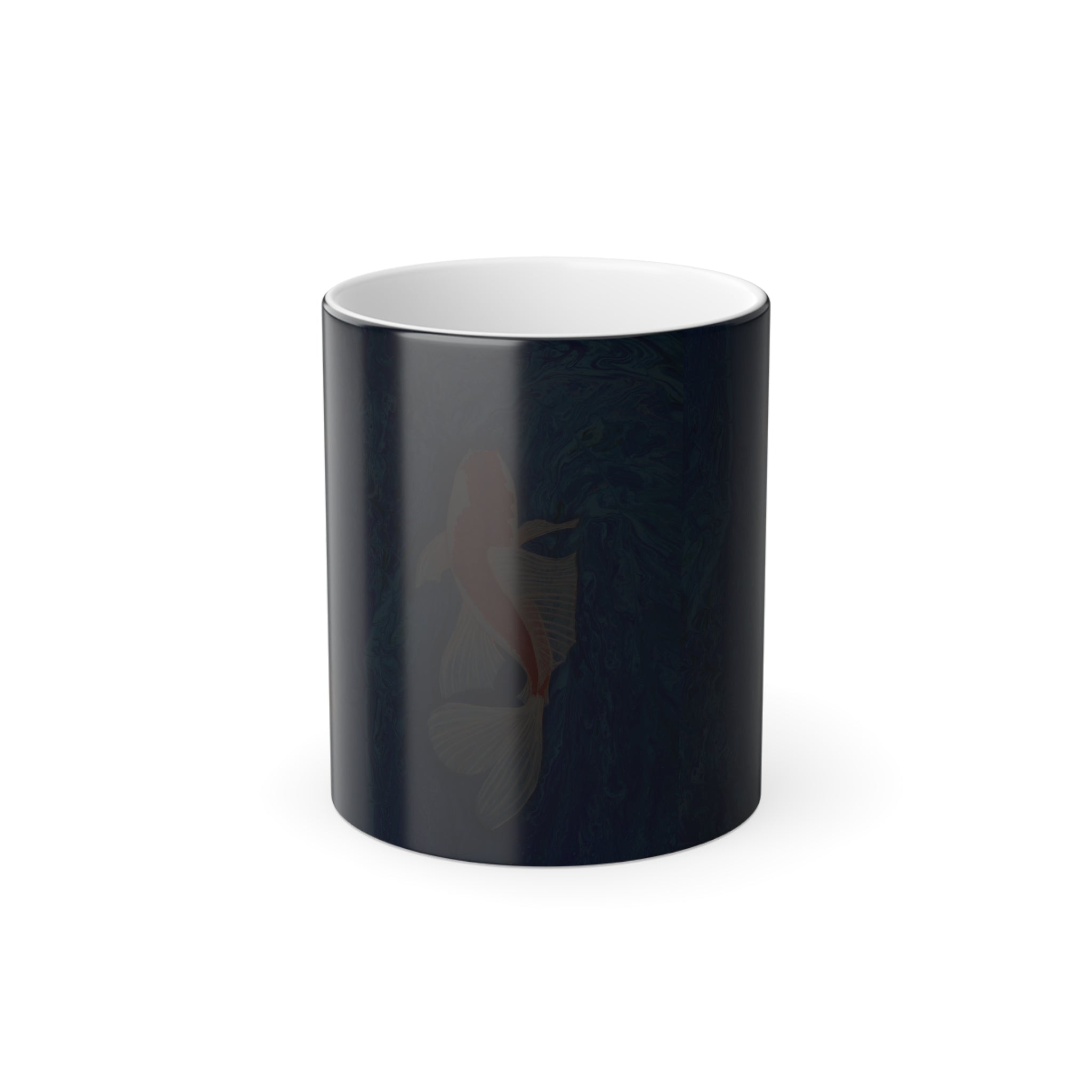 Black mug on a white background
