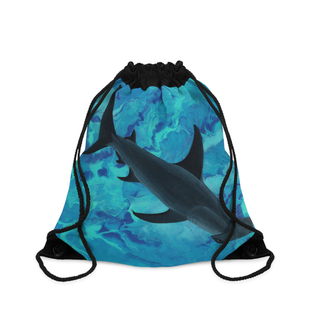 Hammerhead Shark Drawstring Bag – Ocean Blue Beach Gym Sack