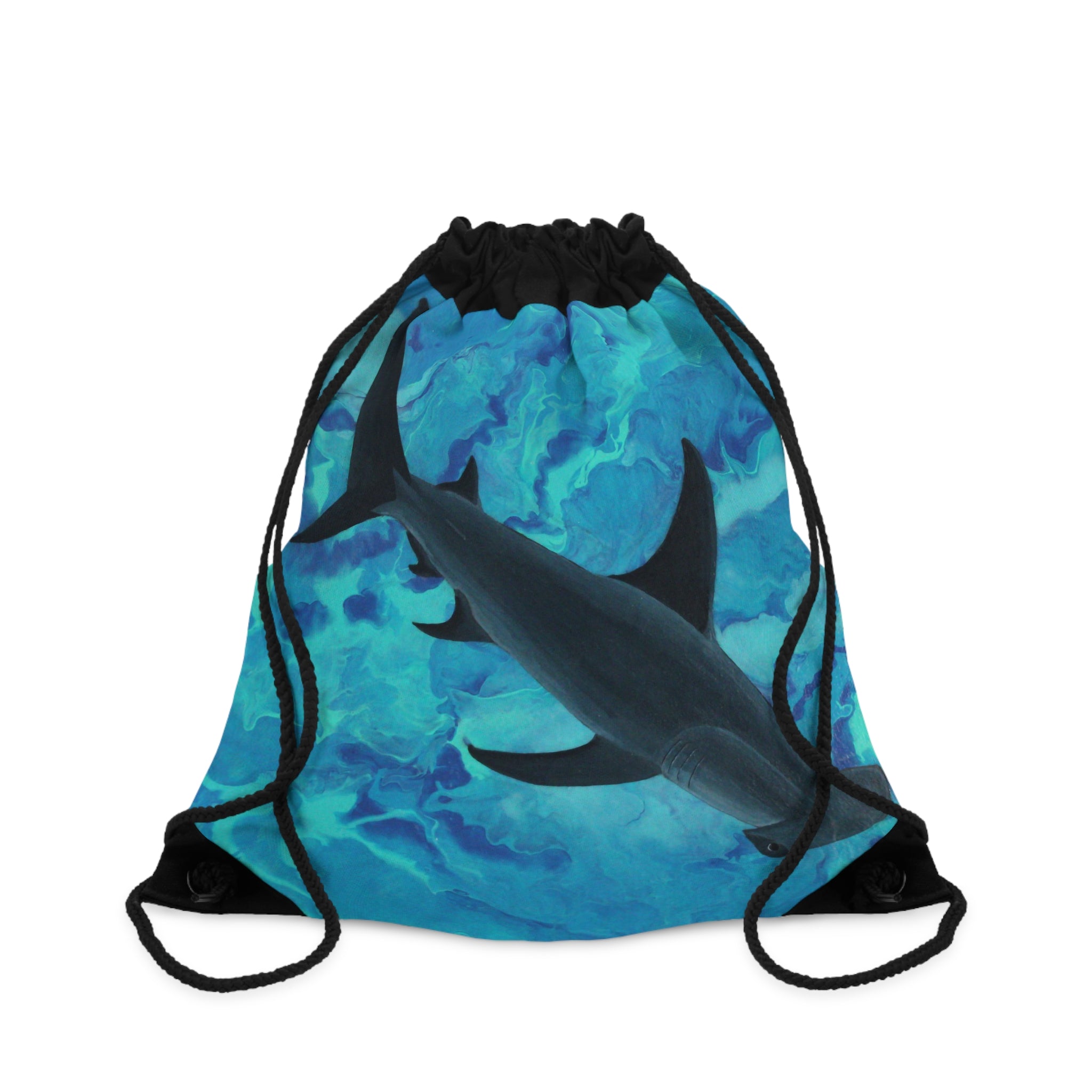 Hammerhead Shark Drawstring Bag – Ocean Blue Beach Gym Sack