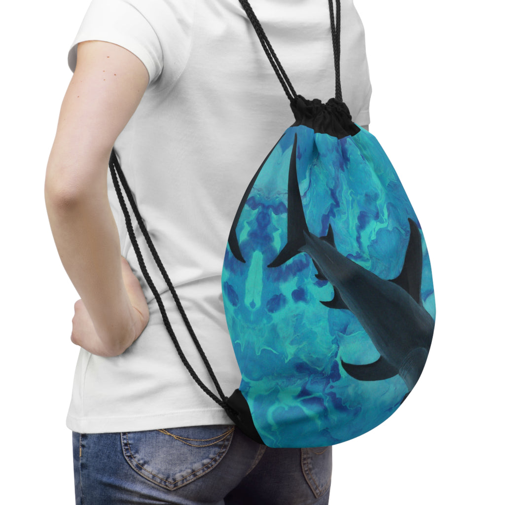 Hammerhead Shark Drawstring Bag – Ocean Blue Beach Gym Sack