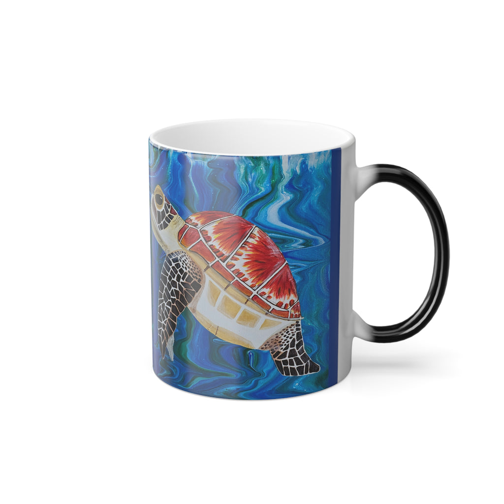 Mug with a turtle design on a white background