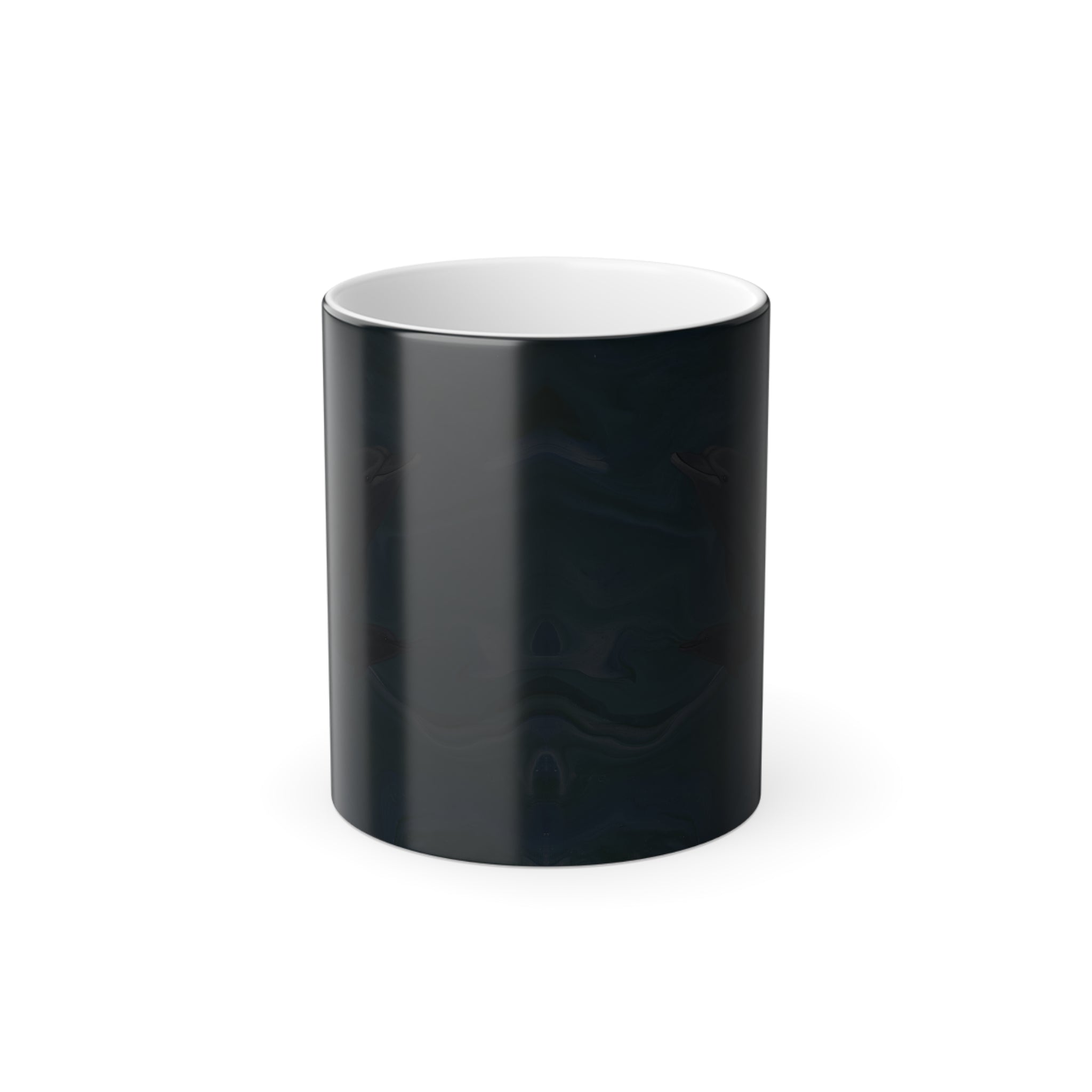 Black cylindrical vase on a white background