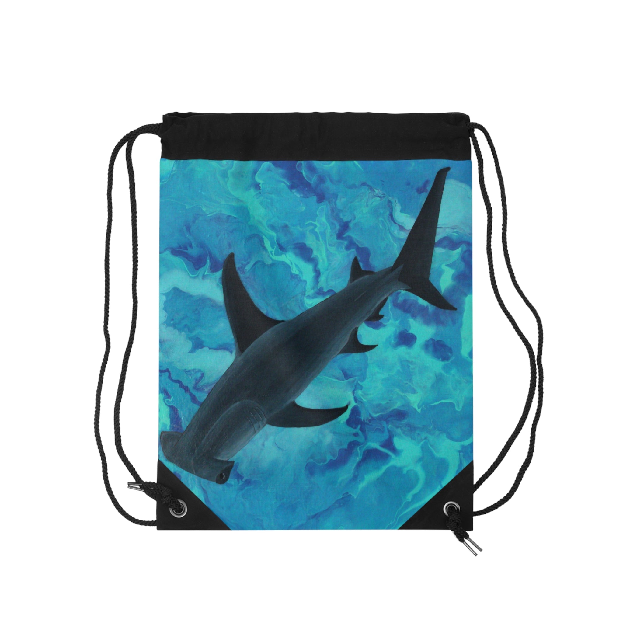 Hammerhead Shark Drawstring Bag – Ocean Blue Beach Gym Sack