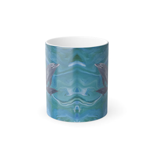 Mug with dolphin design on a white background