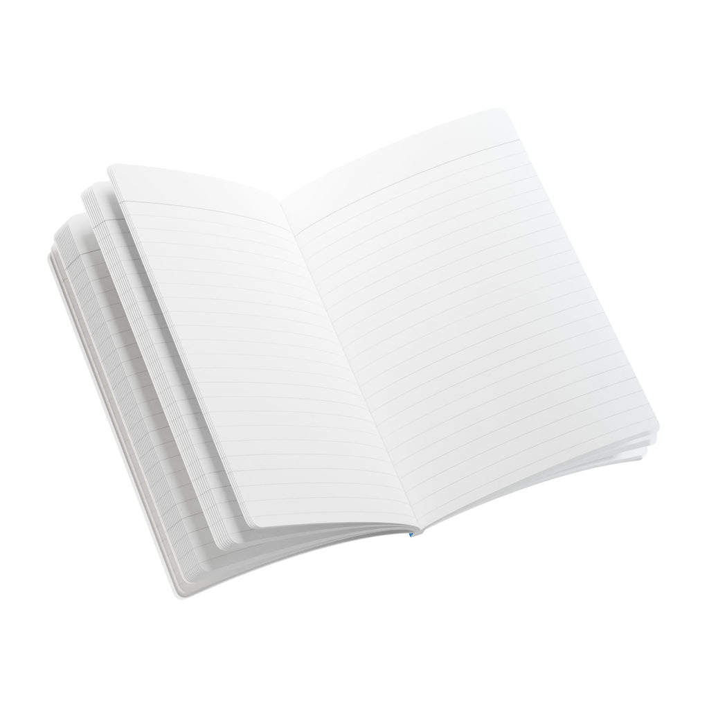 Stack of white books on a white background
