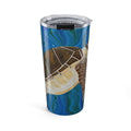 Tumbler with a turtle design on a blue background
