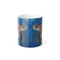 Mug with turtle design on a blue background