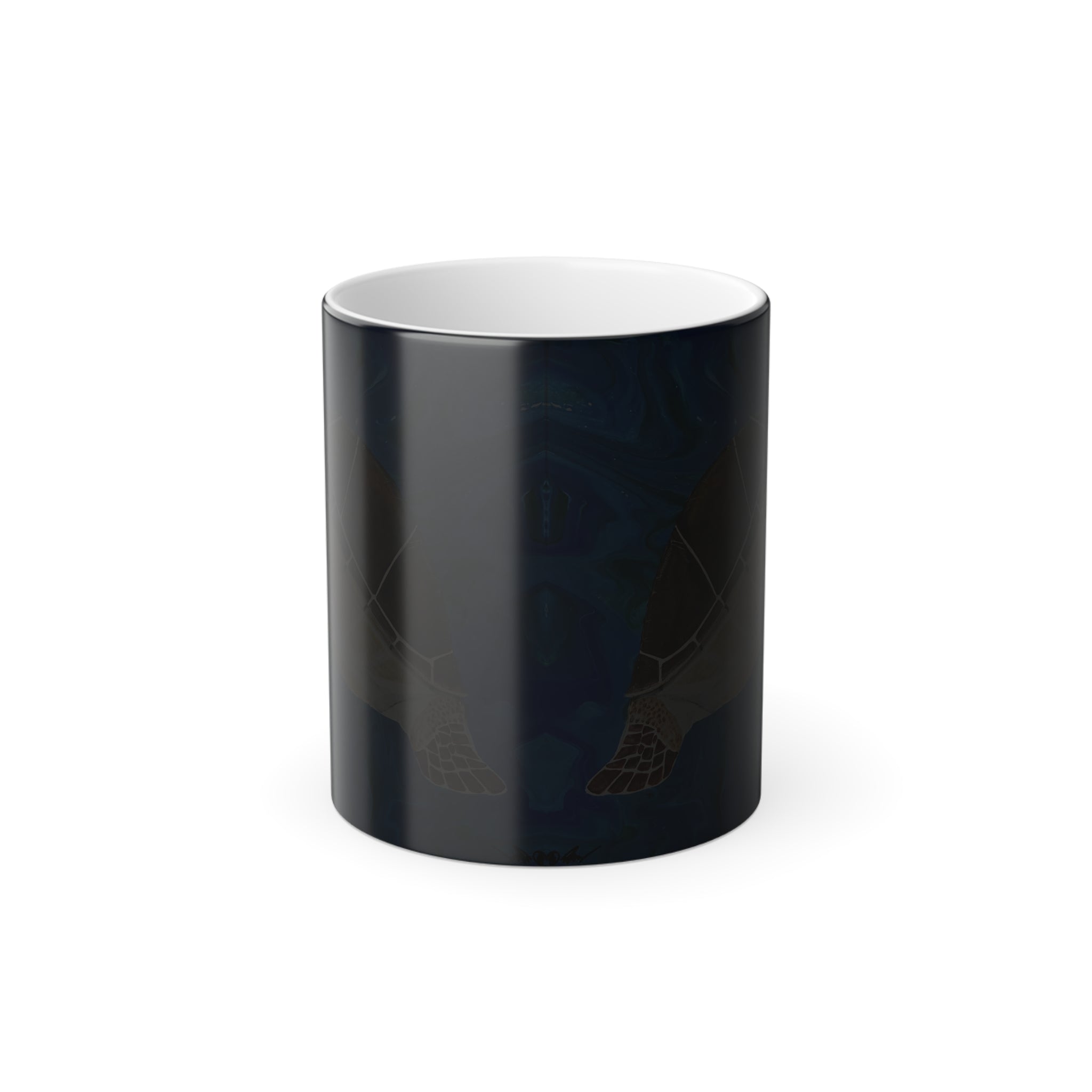 Black cylindrical container with white top on a white background